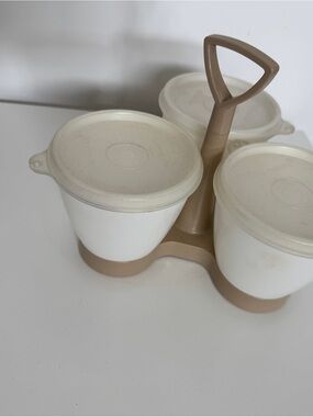 Vintage Tupperware Tri-Caddy Condiment Server